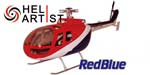 HA450BO002 HA 450 BO 002 - 450 BO105 BO 105 Fiber Glass Fuselage (Red Blue)