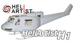 HA450UH1002 HA 450 UH 1002 - 450 UH1 UH 1 Fiber Glass Fuselage (White)