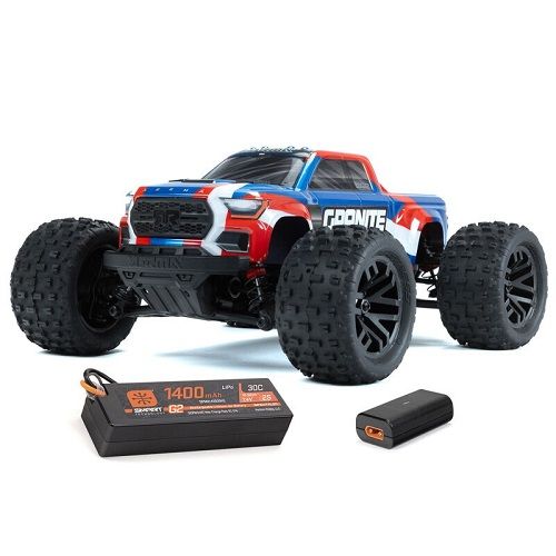 ARA2102T1 - Granite Grom Mega 380 4x4 Monster Truck Blau RTR 1:18 mit Batterie und Ladegeraet ARRMA ARA2102T1