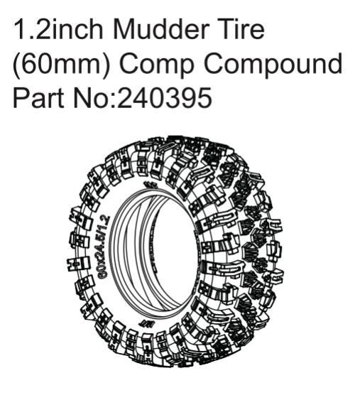 AB-240395 - 1.2 Mudder Tire (60mm) Comp Compound Absima AB-240395