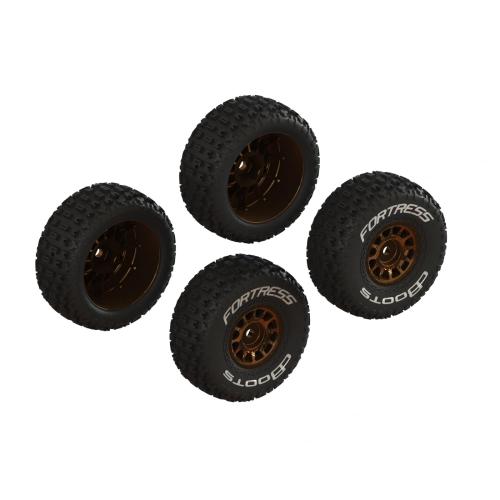 ARA-2024 - dBoots FORTRESS Glued Tire Set. Bronze (2 Pairs) ARRMA ARA-2024