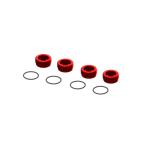 ARA320467 - Aluminum Front Hub Nut Red (4) with O-Rings