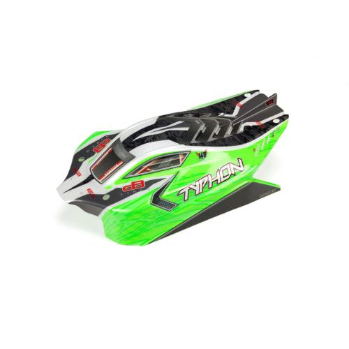 ARA402272 - 1_8 Painted and Trimmed Body with Decals. Green: TYPHON 4X4 BLX ARRMA ARA402272