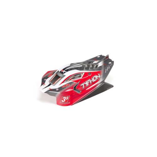ARA402274 - 1_8 Painted and Trimmed Body with Decals. Red: TYPHON 4X4 BLX ARRMA ARA402274
