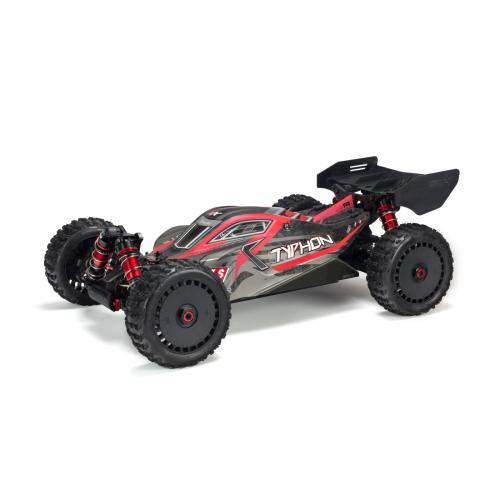 ARA406120 - 1_8 Painted Body with Decals. Black_Red: TYPHON 6S ARRMA ARA406120