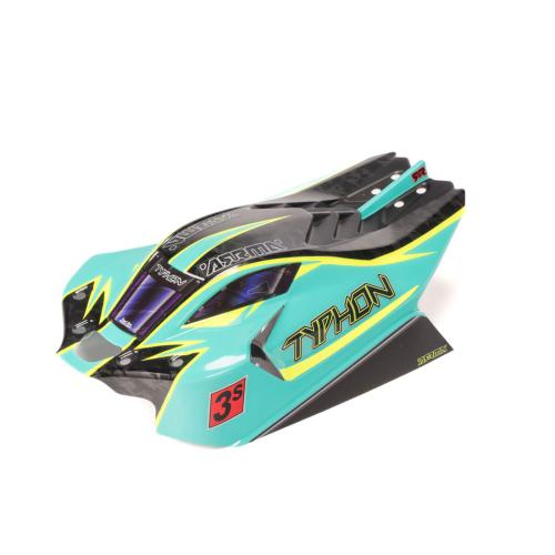 ARA406171 - 1_8 Clipless Painted Decaled Body. Green_Yellow: TYPHON 4X4 ARRMA ARA406171