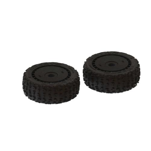ARA550058 - 1_8 dBoots Front_Rear 3.3 Pre-Mounted Tires. 17mm Hex. Black (2): Katar B 6S ARRMA ARA550058