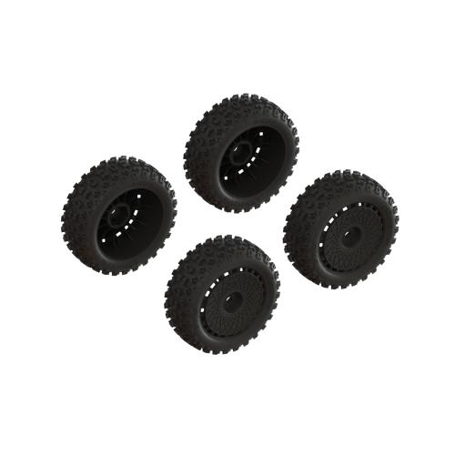 ARA550114 - dBoots 2-HO Tire Set Glued (Black) (2 Pairs) ARRMA ARA550114