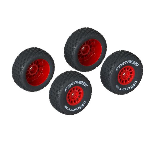 ARA550116 - dBoots FORTRESS Tire Set Glued. Red (2 Pairs) ARRMA ARA550116
