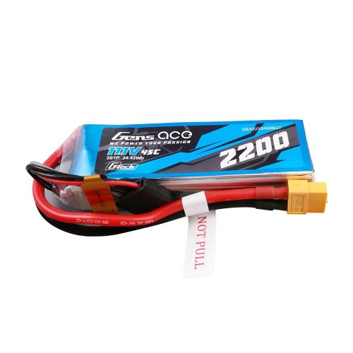 GEA223S45X6GT - gens-ace-g-tech-2200mah-11.1v-45c-3s1p-lipo-akkupack-mit-xt60-stecker-gea223s45x6gt