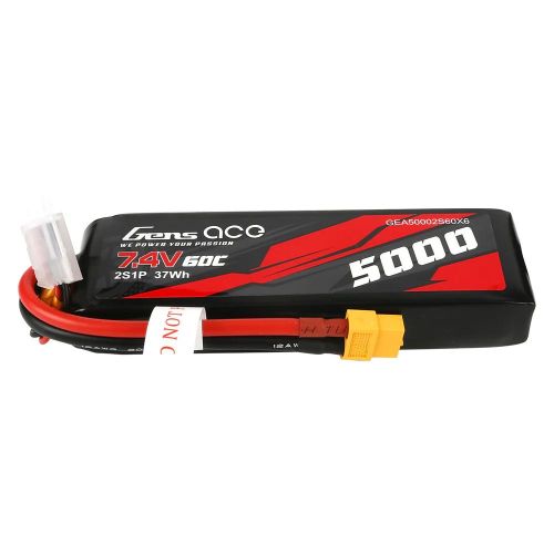 GEA50002S60X6 - Gens ace 5000 mAh 7.4 V 60C 2S1P Lipo GEA50002S60X6