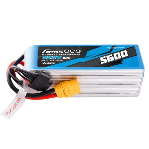 GEA566S80X9GT - Gens Ace G-Tech 5600 mAh 22.2 V 80 C 6S1P XT90 LIPO-Akku GEA566S80X9GT