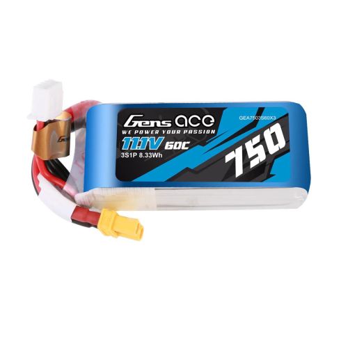 GEA7503S60X3 - gens-ace-750-mah-11.1v-60c-3s1p-lipo-akkupaket-mit-xt30-gea750360x3