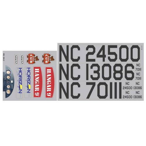 HAN500522 - Decal Sheet: J-3 Cub 10cc. 82.5 HANGAR 9 HAN500522