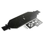 LOS251090 - Chassis with Brace. 4mm Black: DBXL-E 2.0