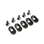LOS252103 - Engine Mount Insert and Screws 20T. Black (5): 5ive-T 2.0 (fits 62T spur)