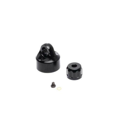 LOS363001 - Shock Cap Set. Aluminum. Black: PM-MX LOSI LOS363001