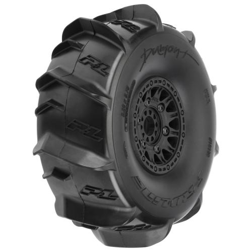 PRO1018911 - Dumont Sand_Snow Tires Mounted on Raid Black 6x30 Removable 17mm Hex Wheels (2) for Mojave 6S and UDR Front or Rear PRO1018911