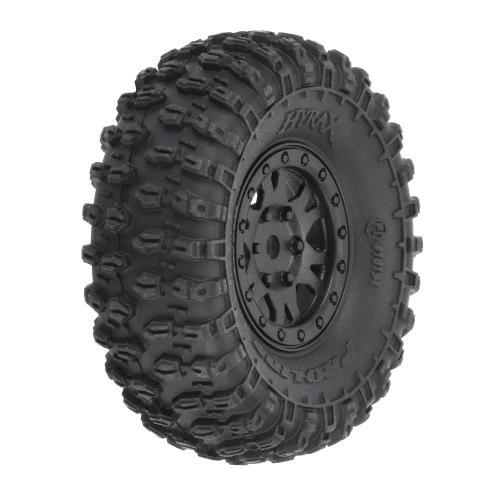 PRO1019410 - 1_24 Hyrax Front_Rear 1.0 Tires Mounted 7mm Black Impulse ( ProLine PRO1019410