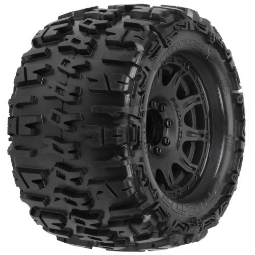 PRO118410 - 1_8 Trencher X F_R 3.8 MT Tires Mounted 17mm Black Raid (2) PRO118410