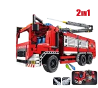 QH-6805 - Qihui Feuerloeschfahrzeug 2in1 (1288 Teile)