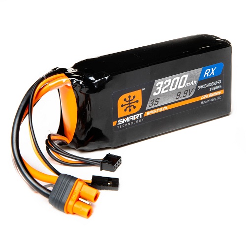 SPMX32003SLFRX - Spektrum 9.9V 3200mAh 3S 15C Smart LiFe: Universal Receiver. IC3 SPMX32003SLFRX