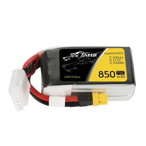 TAA8503S75XT3 - Tattu 850 mAh 11.1 V 75C 3S1P Lipo-Akku mit XT30-Stecker GENS ACE TAA8503S75XT3