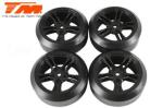 TM503390BK - Reifen 1_10 Drift montiert 5 Spoke Schwarz Felgen 12mm Hex 45A Hard