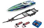 TRX103076-4-GRN-SET - Traxxas SPARTAN SR green with Trailer. batteries and Charger