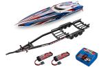 TRX103076-4-RED-SET - Traxxas SPARTAN SR red with Trailer. batteries and Charger